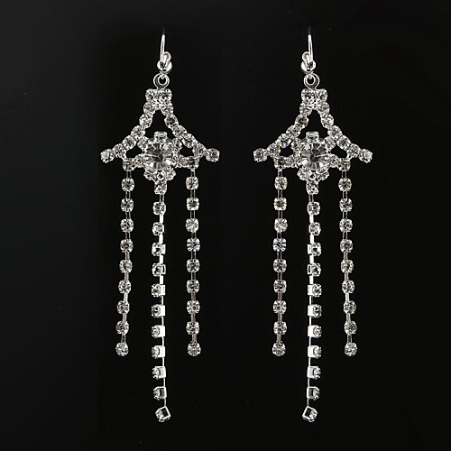 Vintage Diamanted Tassel Shape Drop Earring(1 Pair)