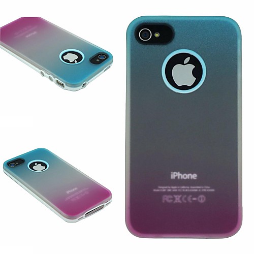 TPUPC Two in One Blue/Rose Gradient Back Cover Case for iPhone 4/4S