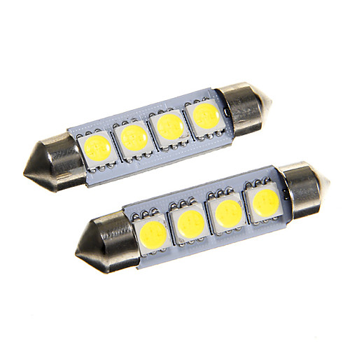 4  5050 SMD 42mm автомобиля интерьер купол гирлянда свет белый шарик (dc12v 2шт)