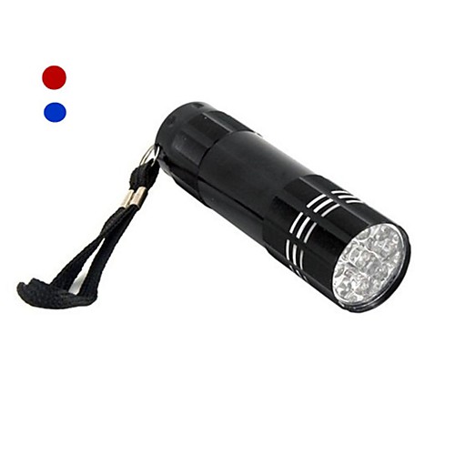 Portable 709B 1-Mode Aluminum Alloy AA Batteries Portable 9 LED Flashlight (50LM, 3xAA,Assorted Colors)