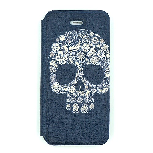 Printed Skull Pattern PU Leather Full Body Case for iPhone 5/5S