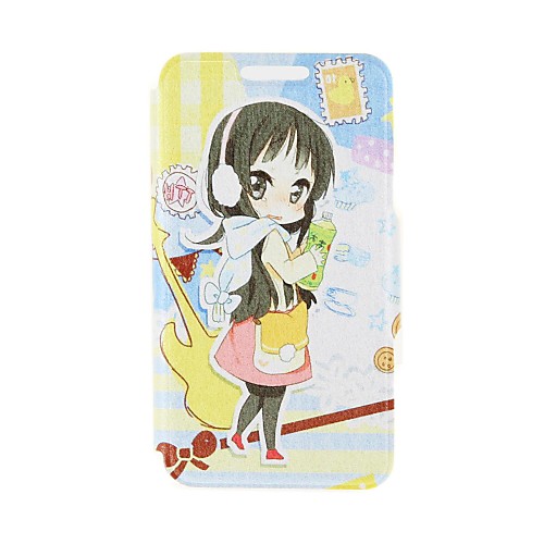 Kinston Music Girl Pattern PU Leather Full Body Case with Stand for Huawei P6