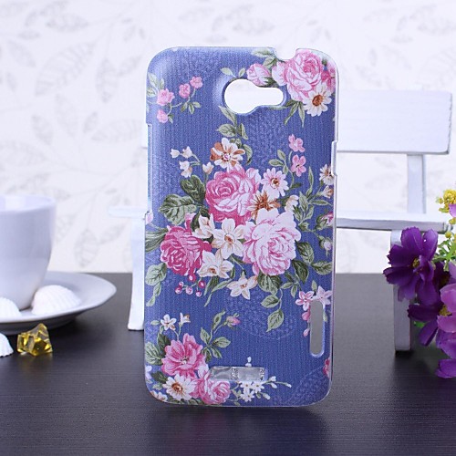 Small Fresh Florals Purple Plastic Hard Case for HTC One X / S720e