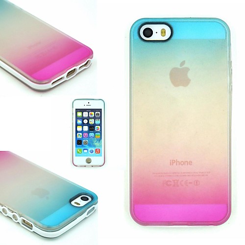 TPUPC Two in One Blue/Rose Gradient Back Cover Case for iPhone 5/5S