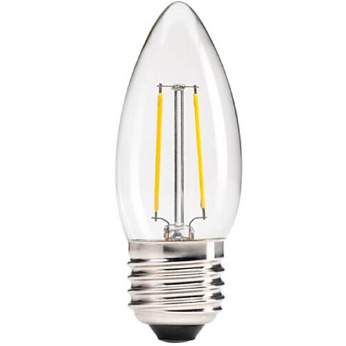 Dimmable E27  4W COB Epistar 400LM 2800-3200K Warm White LED Filament Candle Bulb(AC 110V)