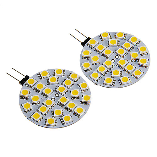 g4 3w 24x5050smd 260-290lm 3000-3500k теплый белый свет привел кукуруза лампа (12v 2шт)