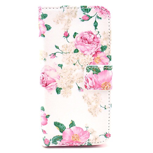 The Blooming Peony in Figure PU Leather Full Body Case for iPhone 5/5S