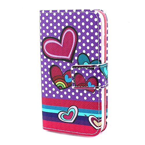 Splashy Heart PU Leather Full Body Case with Card Holder for LG L90