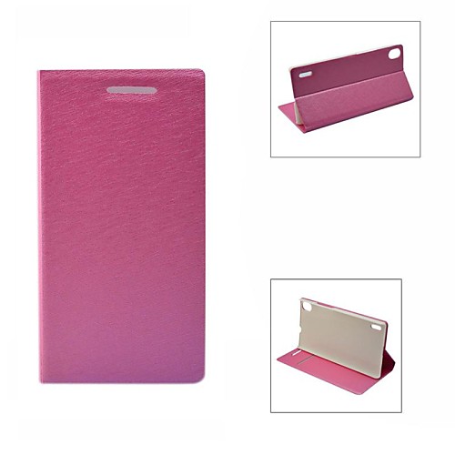 Triple Fold Silk Grain PU Leather Plus PC Stand Case for HuaWei Ascend P7