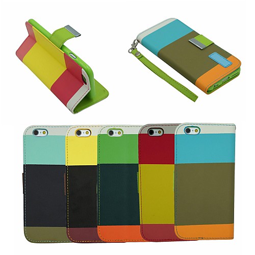 Elegant Bright Color PU Full Body Case Stand Case for iPhone 6 (Assorted Colors)