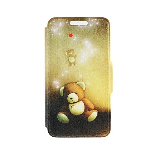 Kinston the Bear Doll Pattern PU Leather Full Body Case with Stand for Nokia Lumia 820