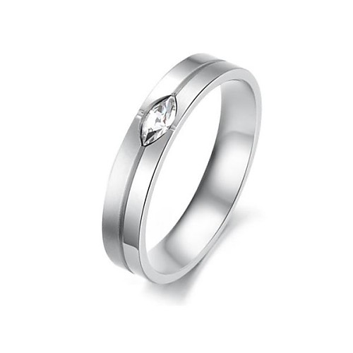 Women's Ceramic Diamond Stainless Steel  Ring