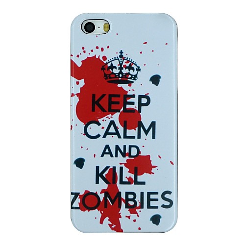 Keep Calm And Kill Zombies Words Pattern PC Hard Back Cover Case for iPhone 5/5S