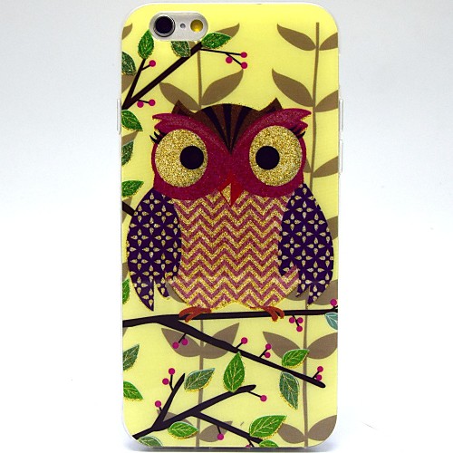 Purple Eye Owl Pattern TPU Soft Cover for iPhone 6 Case 4.7 inch