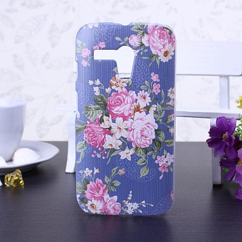 Small Fresh Florals Purple Plastic Hard Case for for Motorola G