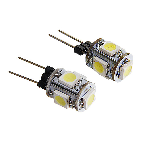 g4 1w 5x5050smd 60lm 6000k холодный белый свет привел кукуруза лампа (12v 2шт)