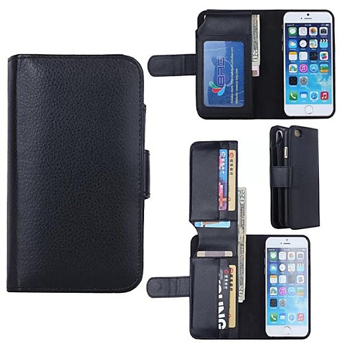 High-Grade Wallet Design PU Leather Full Body Case with Card Slot for iPhone 6 (Assorted Colors)