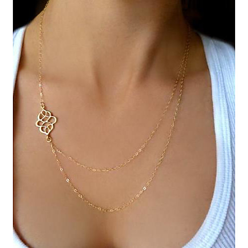 [Xmassale] shixin Европы (узел) ожерелье крошечный цепь (золотой, серебряный) (1 шт)