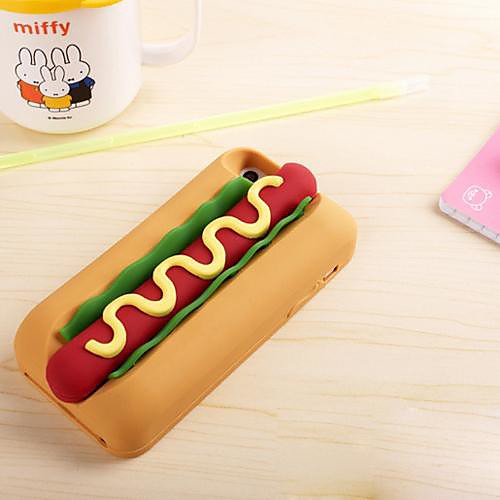 Hot dog 3D Cute Cartoon Soft Silicone Case for iPhone 5/5S