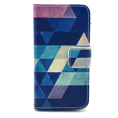 Classical Multicolor Geometric Figure Pattern PU Leather Full Body Case for iPhone 4/4S