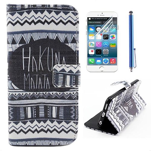 National Wind Patterns PU Leather Full Body Cover with Protective Film and Stylus for iPhone 6