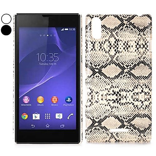 Snake Pattern Leather Coated Hard Case for Sony Xperia T3 M50W D5102 D5103 D5106(Assorted Colors)