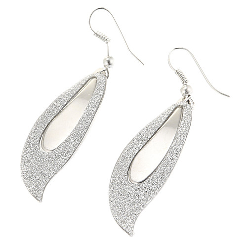 Vintage Silver Leaf Shape Drop Earring(1 Pair)