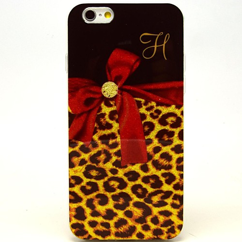 Leopard Gift Bow Pattern TPU Soft Cover for iPhone 6 Case 4.7 inch