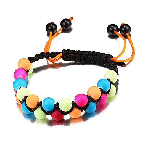 Colorful Resin Bead Hipanema Braiding Bracelet