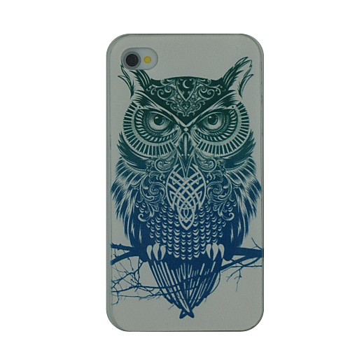 Solemn Owl Pattern PC Hard Back Cover Case for iPhone 4/4S