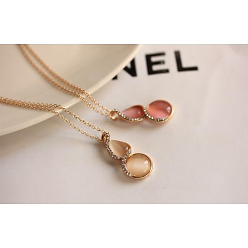 Love Is Your Fashion Diamond Bright Moonlight Opal Gourd Clavicle Necklace