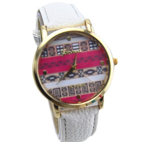 Women's Multicolor Print Bohemia Style PU Leather Band Analog Quartz Wrist Watch (Assorted color)