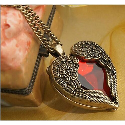 Love Is Your Fashion Happiness Angel Wings Long Necklace Sweater Chain Of Hearts