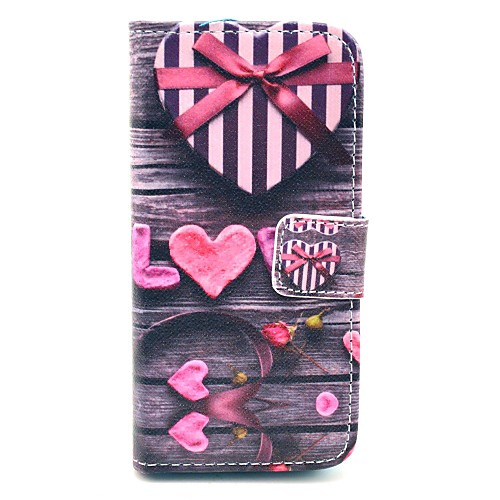 Love Heart Gift PU Leather Full Body Case for iPhone 5/5S