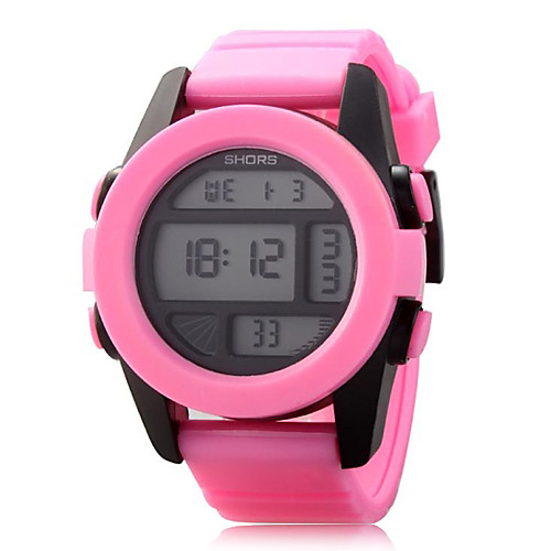 Women Rectangle Dial PU Strap LED Multifunction Sports Wrist Watch 30m Waterproof (Assorted Colors)