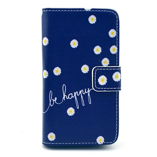 Be Happy Daisy Pattern Full Body Case with Card Slot for Huawei Y300