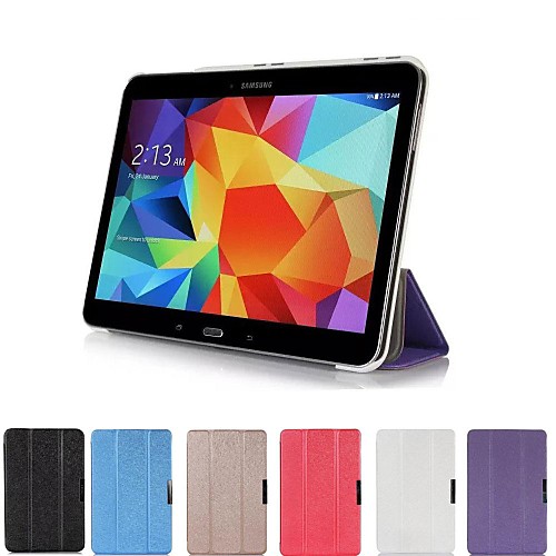 Dengpin PU Leather Silk Texture Tri-fold Case Cover for Samsung Galaxy Tab 4 10.1 T530 T531 T535 10.1