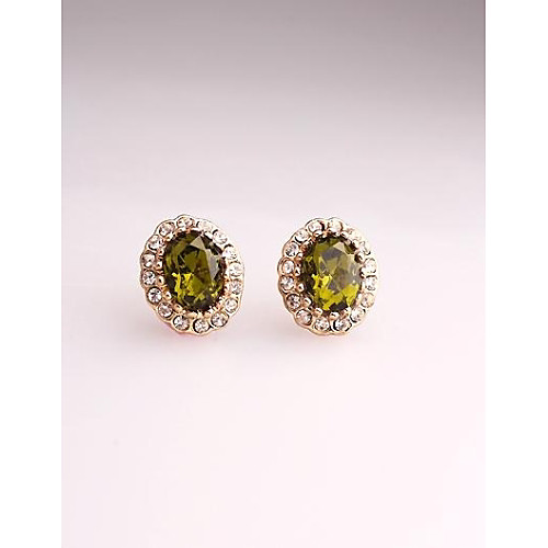 Корея моды драгоценный камень имитация алмаза позолоченные серьги-гвоздики для женщин в ювелирных изделиях
