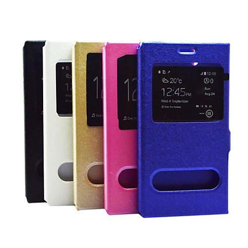 PU Leather Full Body Case with Two Front Windows for ZTE  Grand Memo II M901C (Assorted Color)