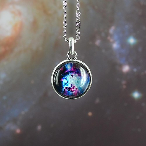 Галактика Туманность ssided время драгоценный камень ожерелье женщин