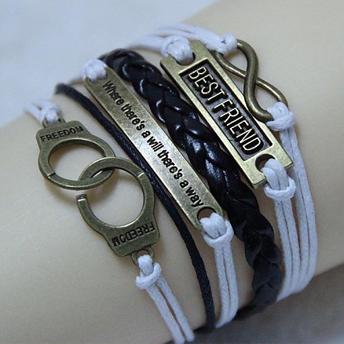 Vintage Handcuffs 8 18cm Unisex  Leather Wrap Bracelet(1 Pc)