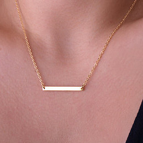 классический золотой специальная полоса крошечный кулон ожерелье (1 шт)