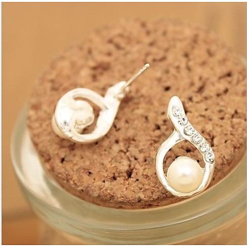 Love Is You Elegant And Contracted Exquisite Pearl ShanZuan Stud Earrings Fashion Atmosphere