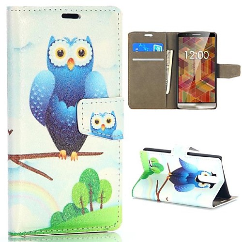 Owl on the Branch Pattern Wallet Style Magnetic Flip Stand PCPU Leather Case for LG G3 mini D722 D725