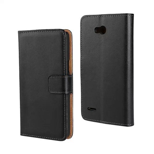 Solid Color PU Leather Full Body Case with Stand and Card Slot for LG L80