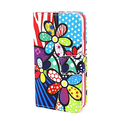 Graffiti Three Flowers Pattern PU Leather Full Body Case with Card Holder  for LG L70