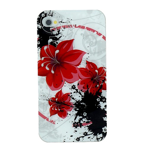 The Blooming Flowers Pattern TPU Material Soft Back Cover Case for iPhone 4/4S