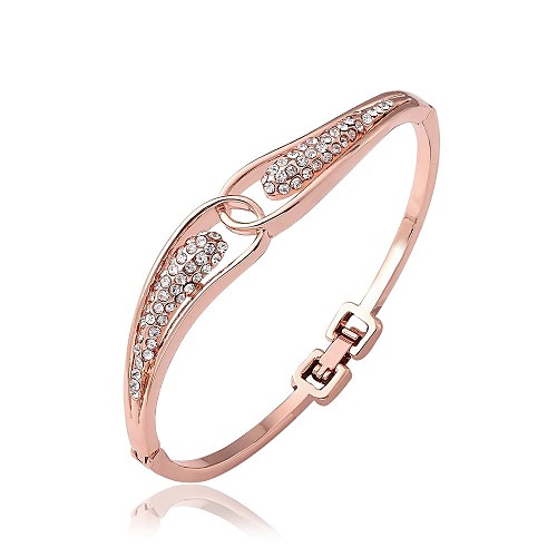 Women's Rose Gold Plated Ellipse Drill Bracelet