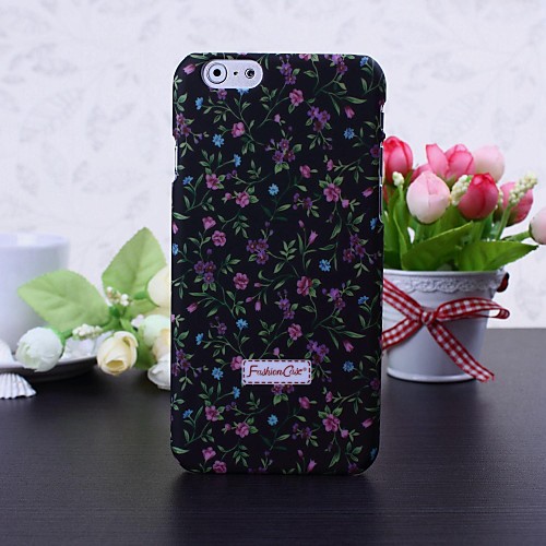 Small Fresh Flowers Black Plastic Hard Case for iPhone 6