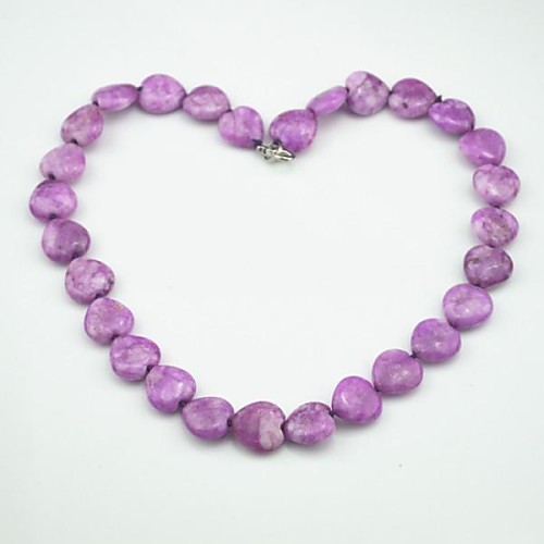 Toonykelly Fahionable Love Heart Natural Real Stone Bead Necklace(1 Pc)